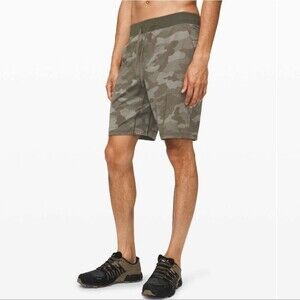 Lululemon T.H.E. Short 9" *Liner Variegated Mesh Camo Max Dark Olive M